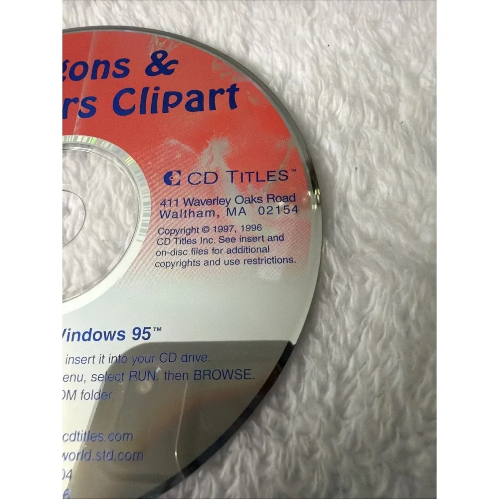 Dragons & Dinosaurs Clip Art PC CD ROM 1997 CD TITLES Win 95 Pictures Animals